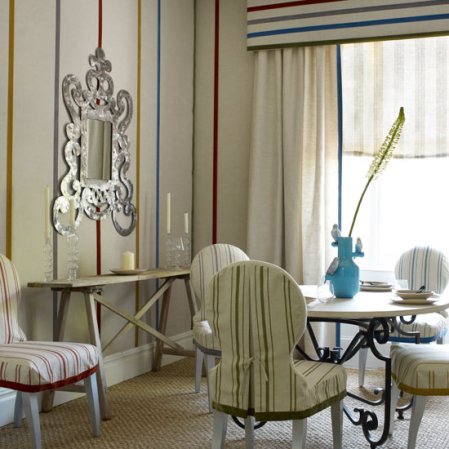stripes dining room | dining room decorating ideas | Homes & Gardens
