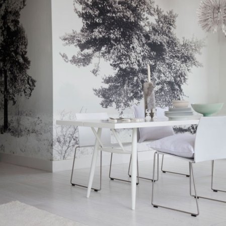 wallpaper ideas for dining room. Narnia-esque dining room with