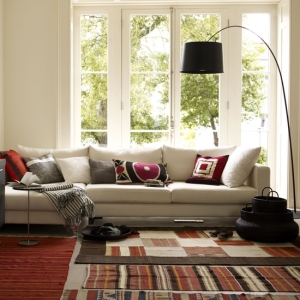 Rug-filled living room